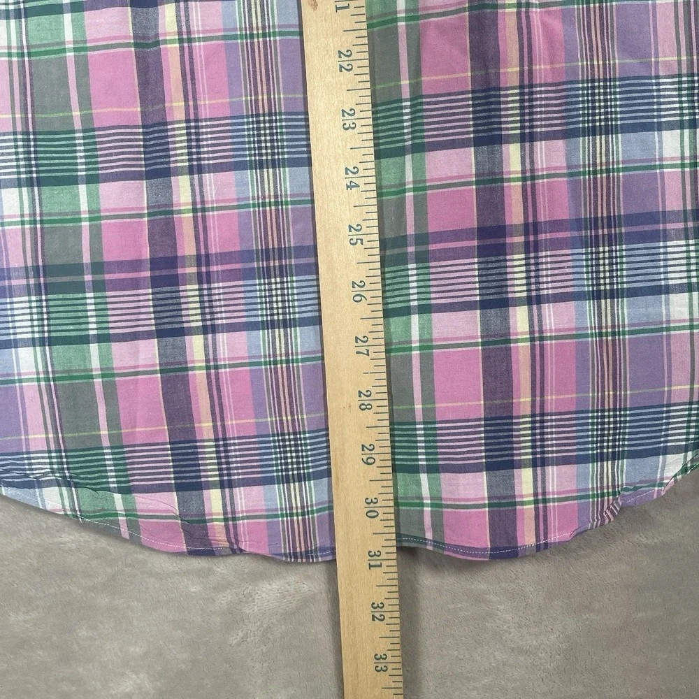 Ralph Lauren Custom Fit Plaid Button Down Shirt Mens‎ XL Pink Blue